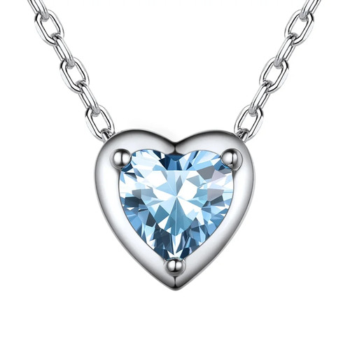 Love heart birthstone necklace - love,