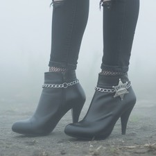 Femme Argent Métal 2PCS