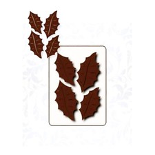 CUTTING DIES 1 MATRICE DE DECOUPE 4 FEUILLES DE HOUX SCRAPBOOKING 0050