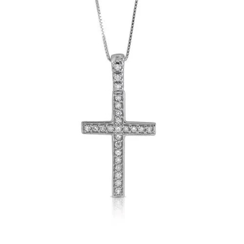 Collier avec croix diamants - avec,