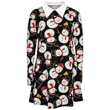 A2Z 4 Enfants Filles Robe De Noël À Manches Longues Bonhomme De Neige Robes Xmas