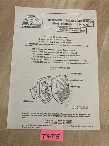 1976 note motobécane - note,