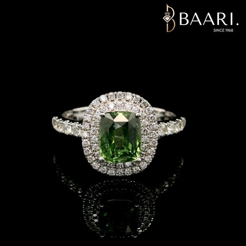 Bague diamant saphir - , vert