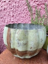 Jardinière zinc vert gris - zinc, vert-gris