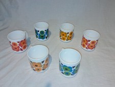 Vintage Lot Ancienne VAISSELLE LOTUS MOBIL 6 MUG TASSE COLORIS Café Thé Tisane