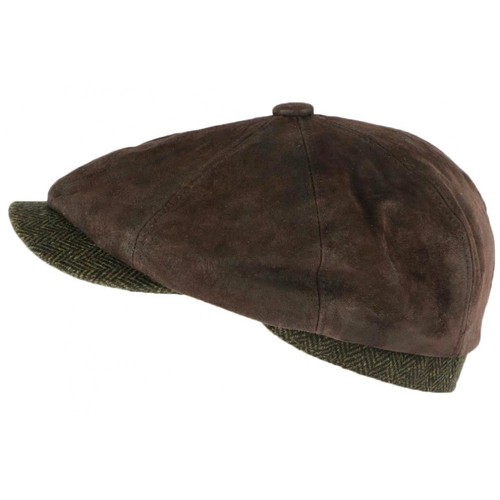 Casquette gavroche cuir marron - cuir,