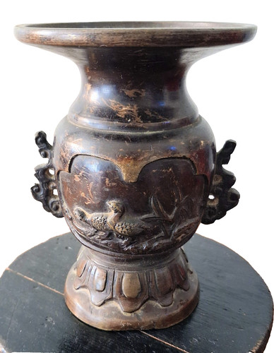 Petit vase bronze japonais - petit, en