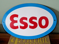 Plaque émaillée bombée esso - bombée,