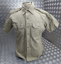 Chemise Militaire Vintage US Army Khaki À Manches Courtes 6 Boutons Taille Large