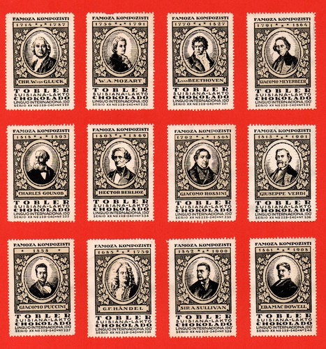 Poster stamps mozart beethoven - stamps,