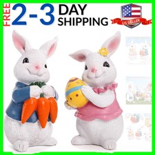 2 Pack Easter Bunny Figurines