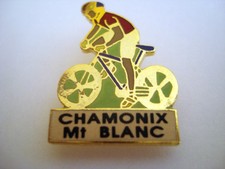PINS RARE VINTAGE CYCLISME CHAMONIX MASSIF MONT BLANC CYCLING wxc e