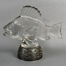Statue Gros Poisson Algues Verre René Lalique R.Lalique Glass Fish Decoration