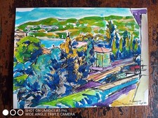 pierre Lacroux (1909- 1993) Gouache  24 x 32 cm -  beaulieu sur Mer 1981