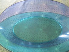 tupperware,  grand plat de service papillon  , bleu ,  vintage