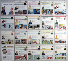 Lot de fiches Tintin Edito-Service 1991 Quelques doubles, voir photos détaillées