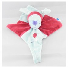 Doudou plat chien rouge bleu