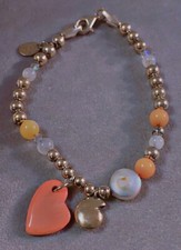 Clio Blue Bracelet Argent Nacre Corail Cristal Bracelet