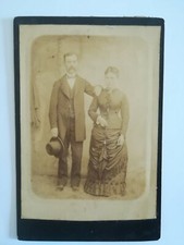 B22 grande CDV Photo circa 1900 couple chapeau ombrelle Studio DebaldiWia Tours