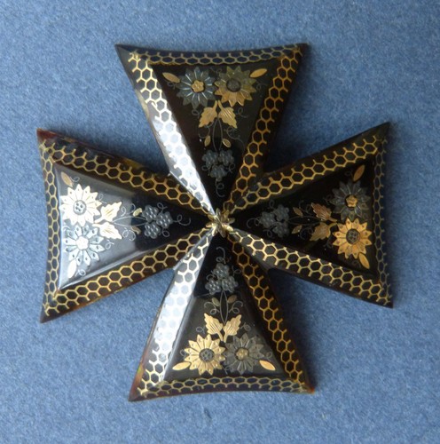Croix écaille incrusté et - écaille,