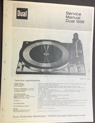 Dual 1209 turntable - 1209,