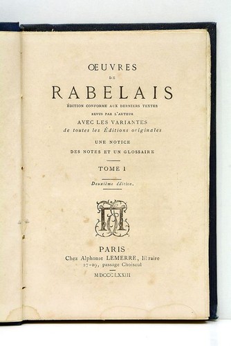 Oeuvres tome rabelais - tome, paris