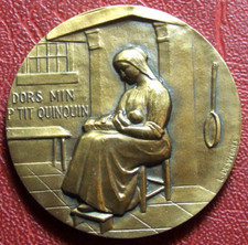 Art Déco Donna che Tiene Lei Bambino Sonno il Mio Piccolo Uno Medaglia Da L.