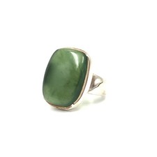 Bague sceau homme jade vert