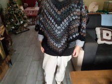 poncho en laine et mohair