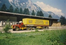 TEKNO 82731 SCANIA VABIS L 110 TRACTEUR 6X4 & SEMI-PLATEAU BACHE STJARNSTROMS.