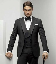 Hommes Gris Foncé Costumes Créateur Mariage Dîner Décontracté (Veste + Gilet + )