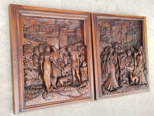 Ancien bas relief bois - 2,