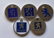Lot X 5 Jetons De Caddie Métal Différents Peugeot Divers Concession Azur Garage