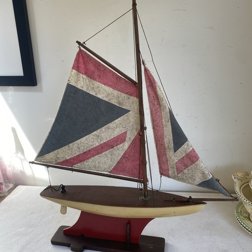 Vintage wooden pond yacht - vintage,