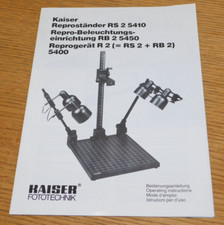 KAISER REPRO RS-2-5410-R2 agrandisseur photos LAMPE MODE D'EMPLOI MANUEL MANUAL