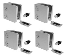 Support En Acier Inoxydable 4X Verre 45X45 Tube Carré 42,4 Clip De Fixation