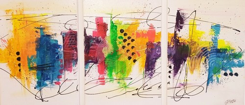 Tableau triptyque vibrance - tableau,