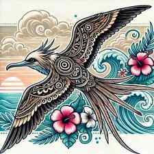 2 Autocollants hibiscus Tahiti