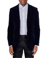 Hommes Velours Smoking Veste Coupe Ajustée Habillé Mariage Pic Revers Blazer
