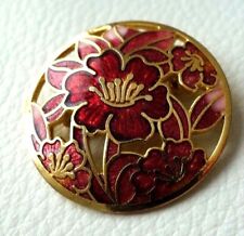 BROCHE cercle cloisonné fleur