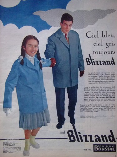 Publicité 1954 blizzand tissu - blizzand,