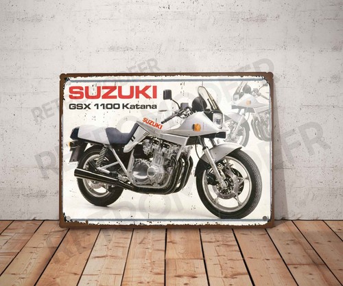 Plaque métal vintage suzuki - métal,
