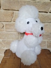PELUCHE CHIEN ASSIS CANICHE BLANC VINTAGE
