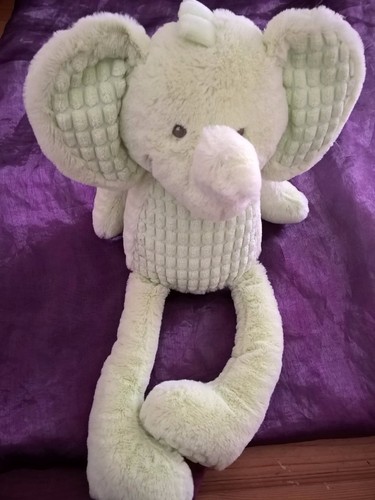 Doudou elephant vert 45cm tex