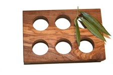 Porte-oeufs en bois d'olivier