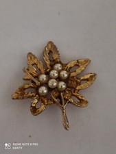 Broche Vintage Feuille Signée