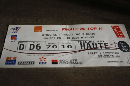 Ticket rugby stade - ticket,