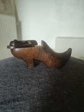 Ancienne Tabatière Chaussure à Système en bois sculptée XIXe Art Populaire