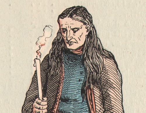Ancienne gravure aquarellée