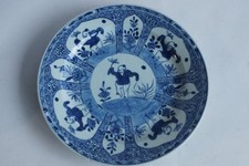 Assiette porcelaine bleu blanc
